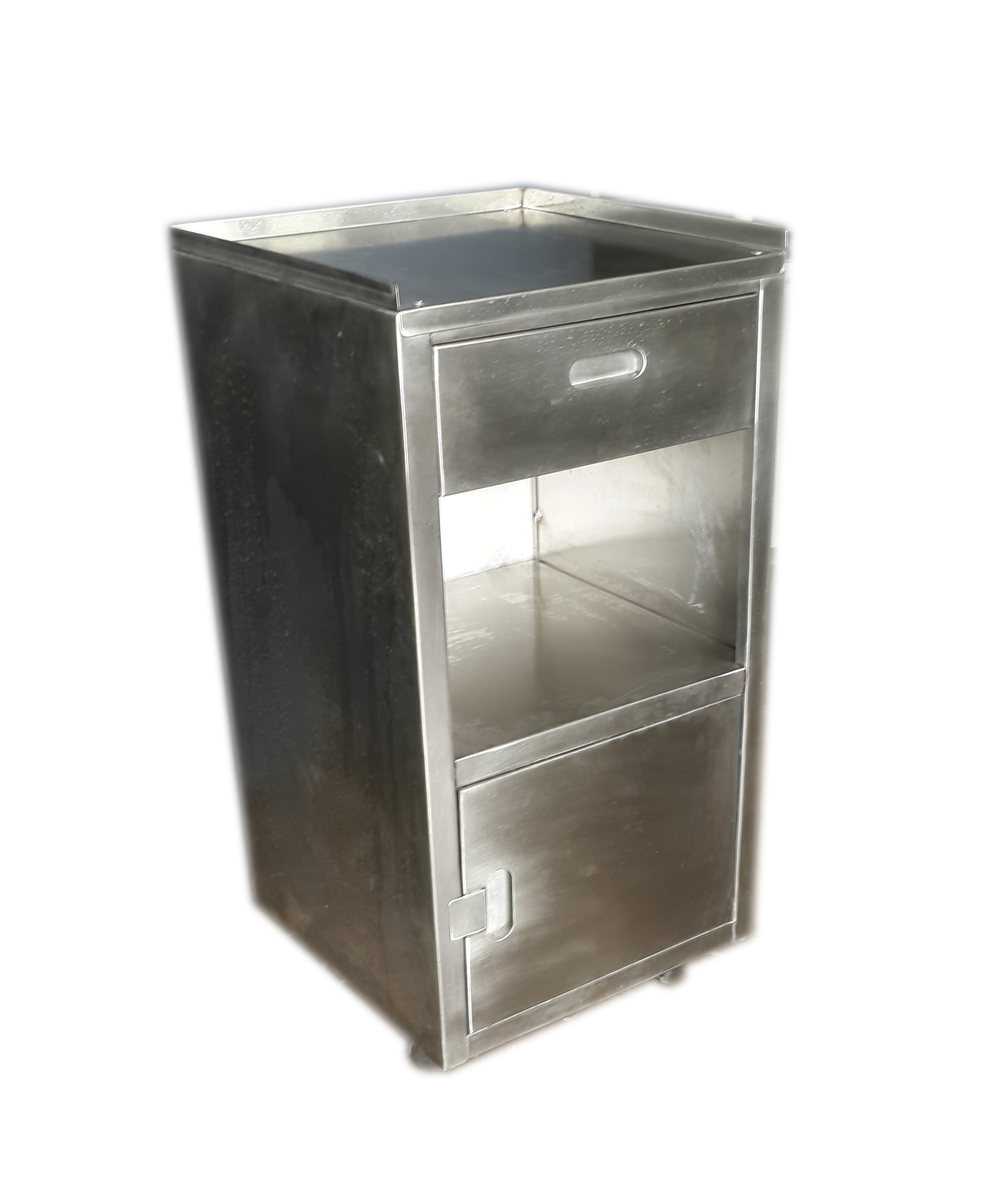922A  BEDSIDE LOCKER WITH DRAWER ALL STAINLESS STEEL 